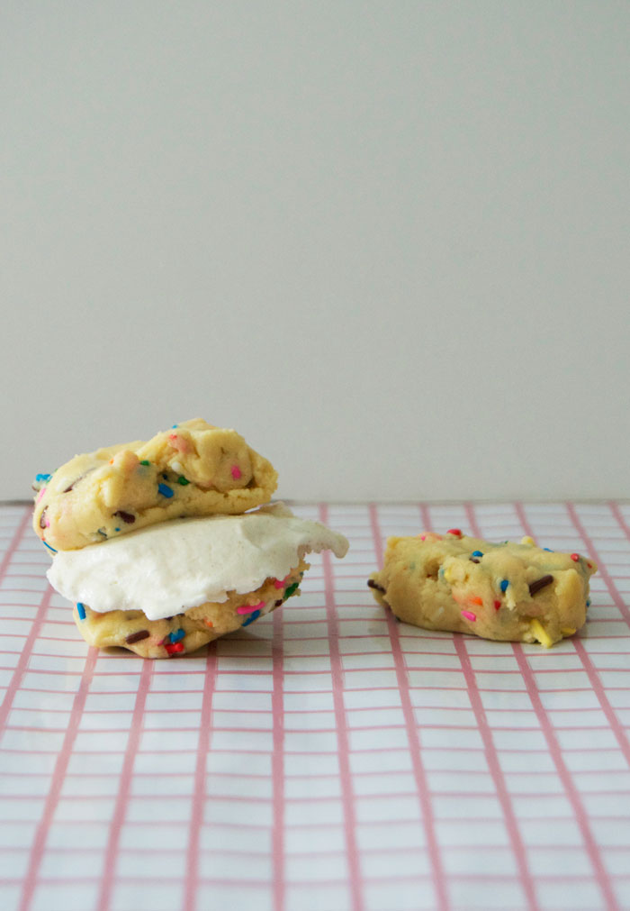 Edible Funfetti Cookie Dough Ice Cream Sandwiches | dcgirlinpearls.com