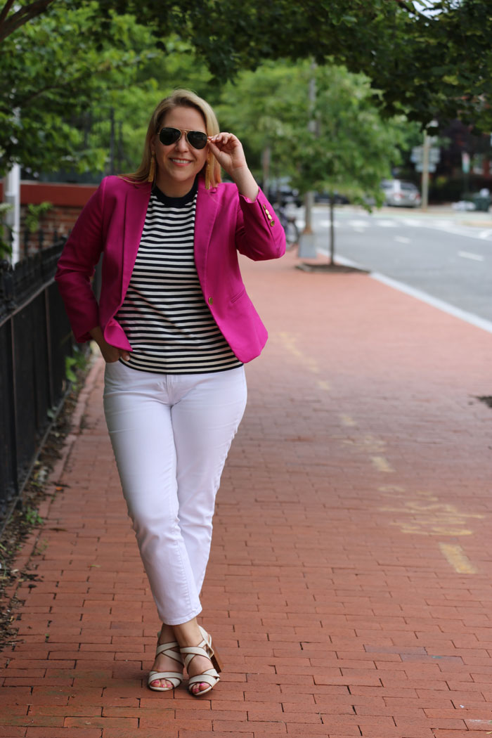 White Jeans for Work | @dcgirlinpearls